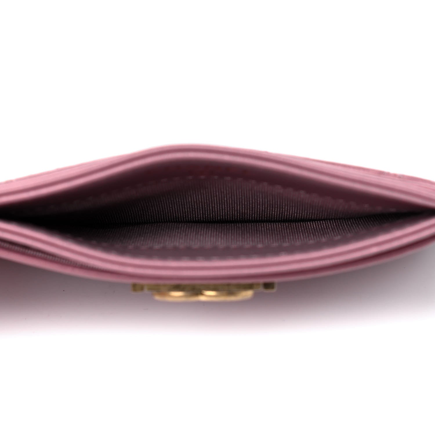 Chanel Metallic Lambskin Quilted Boy Card Holder Rose 4 of 6