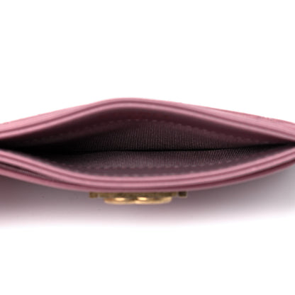 Chanel Metallic Lambskin Quilted Boy Card Holder Rose 4 of 6