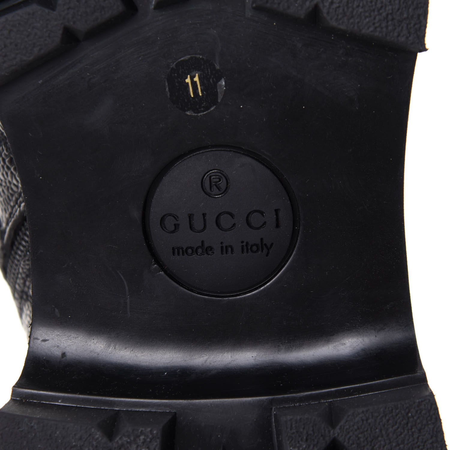 Gucci Grained Calfskin Mens Lace Up Combat Boots 11 Black 15 of 20