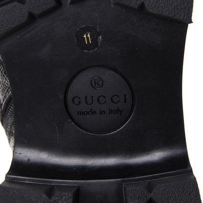 Gucci Grained Calfskin Mens Lace Up Combat Boots 11 Black 15 of 20