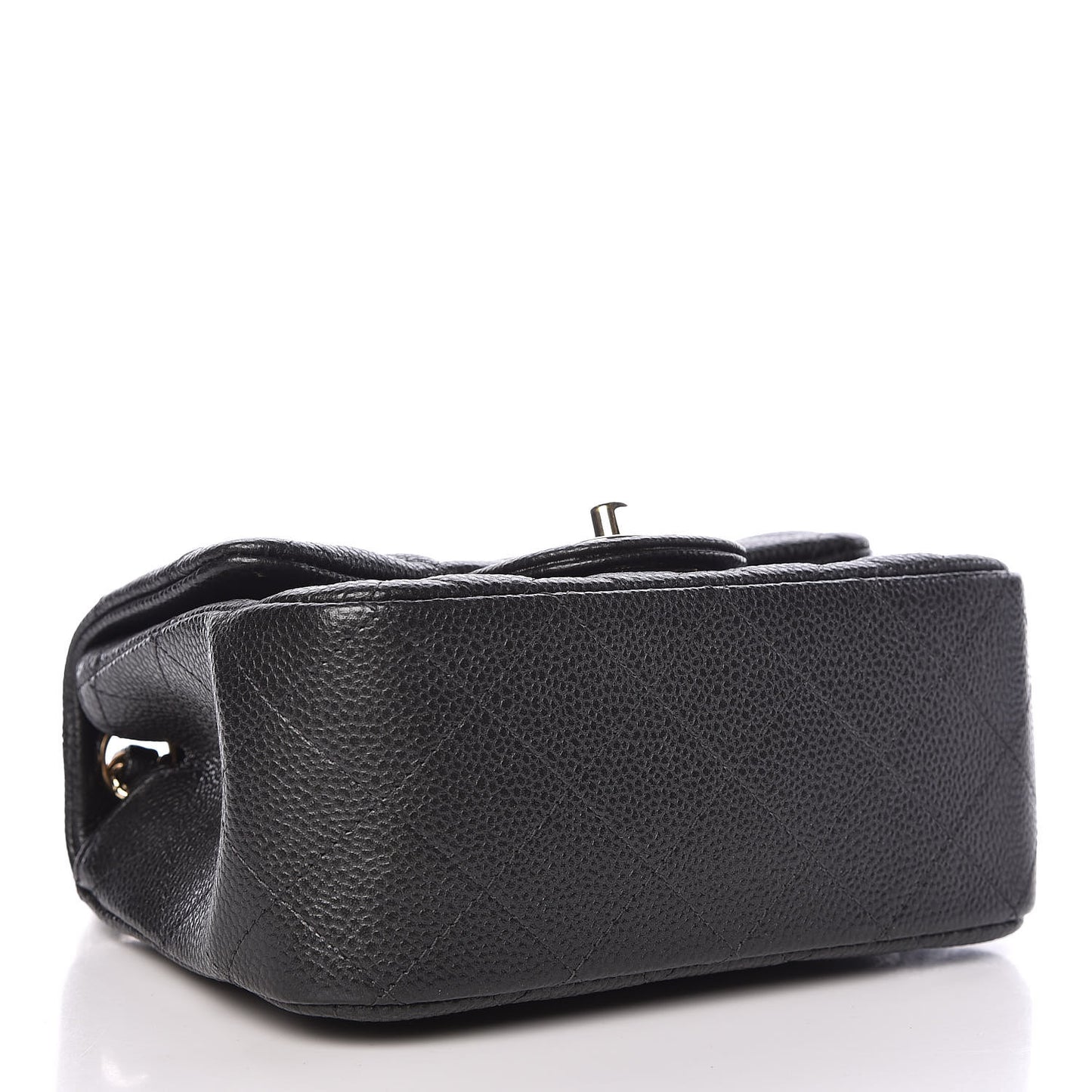 Caviar Quilted Mini Square Flap Dark Grey
