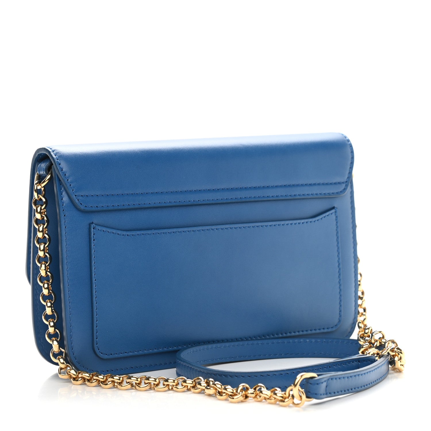 Chloe Calfskin Suede C Clutch With Chain Smoky Blue 4 of 9