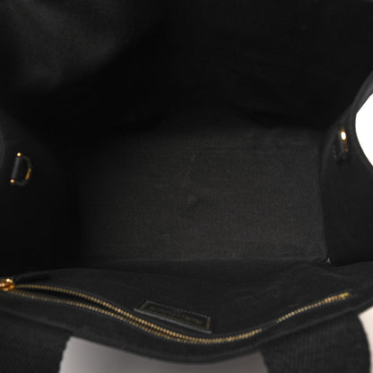 Fendi X VERSACE Cotton Canvas Cuoio Romano Fendace Logo Embroidered Signature Shopping Tote Black Gold 5 of 14