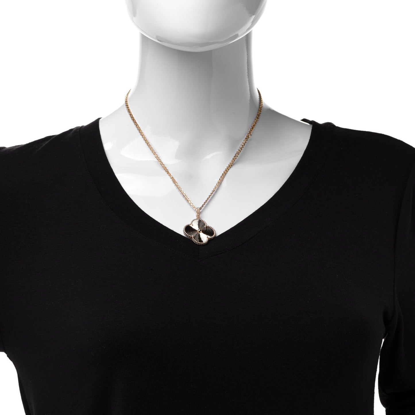 18K Yellow Gold Guilloche Magic Alhambra Long Necklace