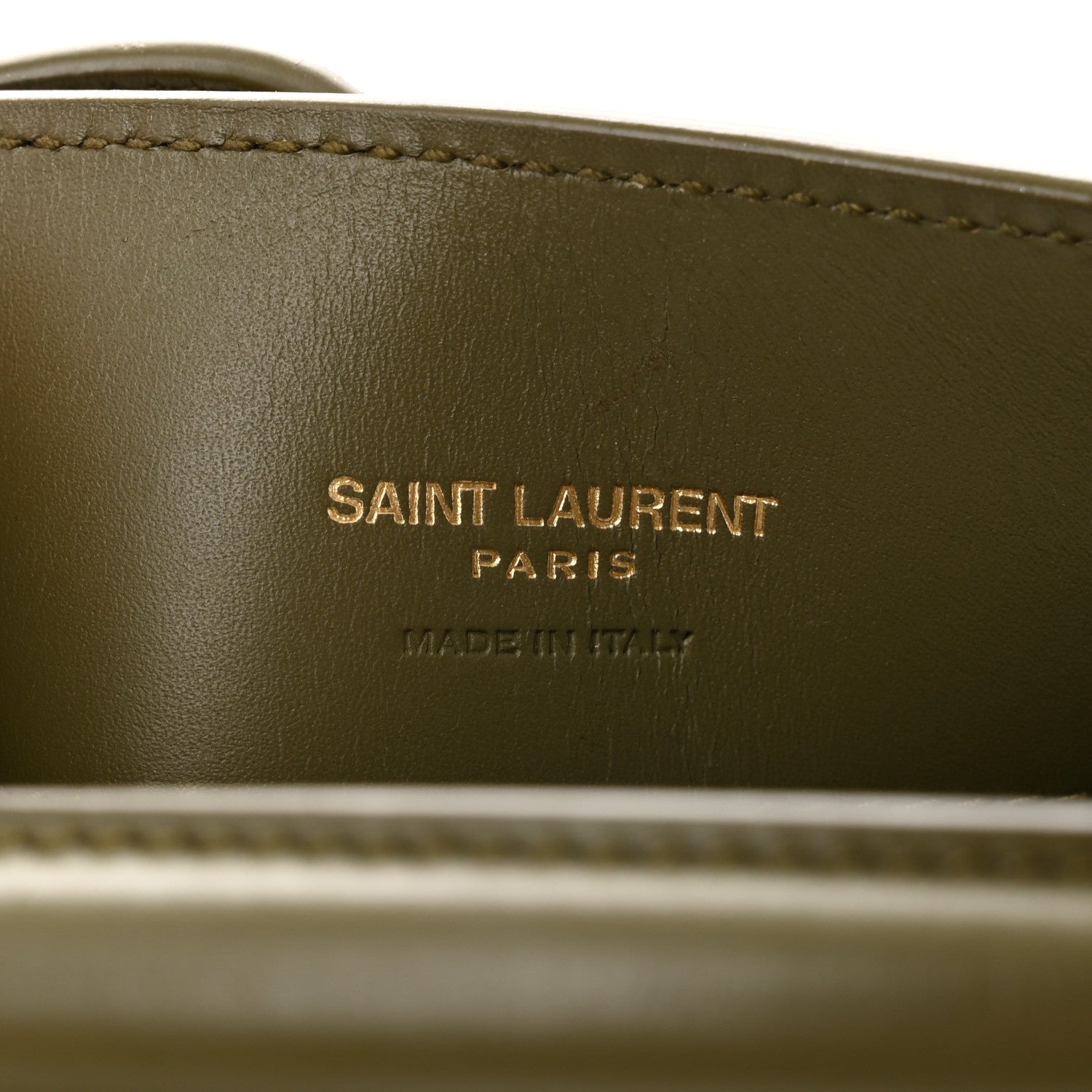 Saint Laurent Shiny Calfskin Le 37 Mini Bucket Bag Strong Moss 6 of 9
