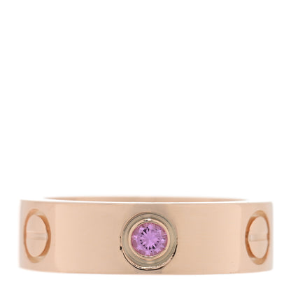 Cartier 18K Pink Gold Pink Sapphire 5.5mm LOVE Ring 50 5.25 1 of 4