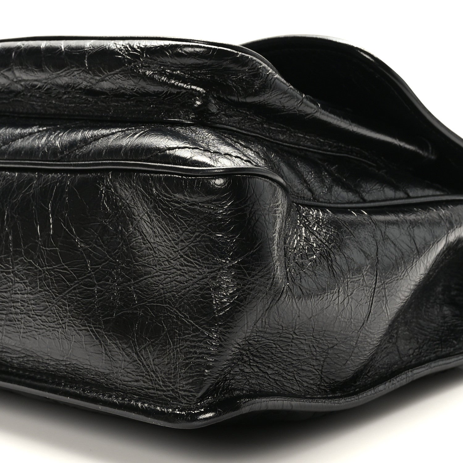 Saint Laurent Crinkled Calfskin Matelasse Monogram Large Niki Chain Satchel Black 9 of 9