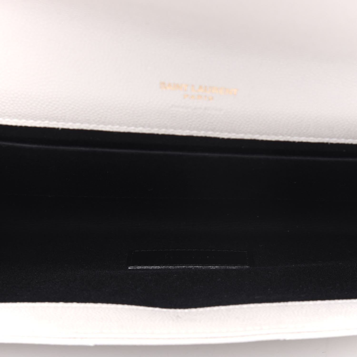 Saint Laurent Grain De Poudre Matelasse Chevron Monogram Envelope Clutch Blanc Vintage 5 of 12