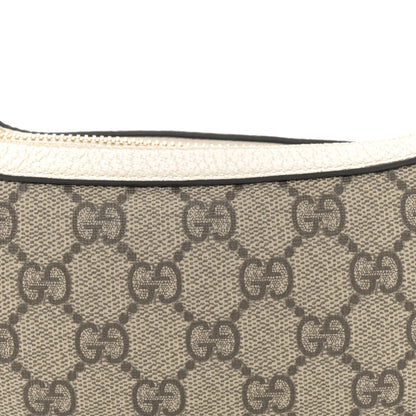 Gucci GG Supreme Monogram Textured Dollar Calfskin Web Mini Ophidia Half Moon Hobo Beige Ebony Mystic White 8 of 12