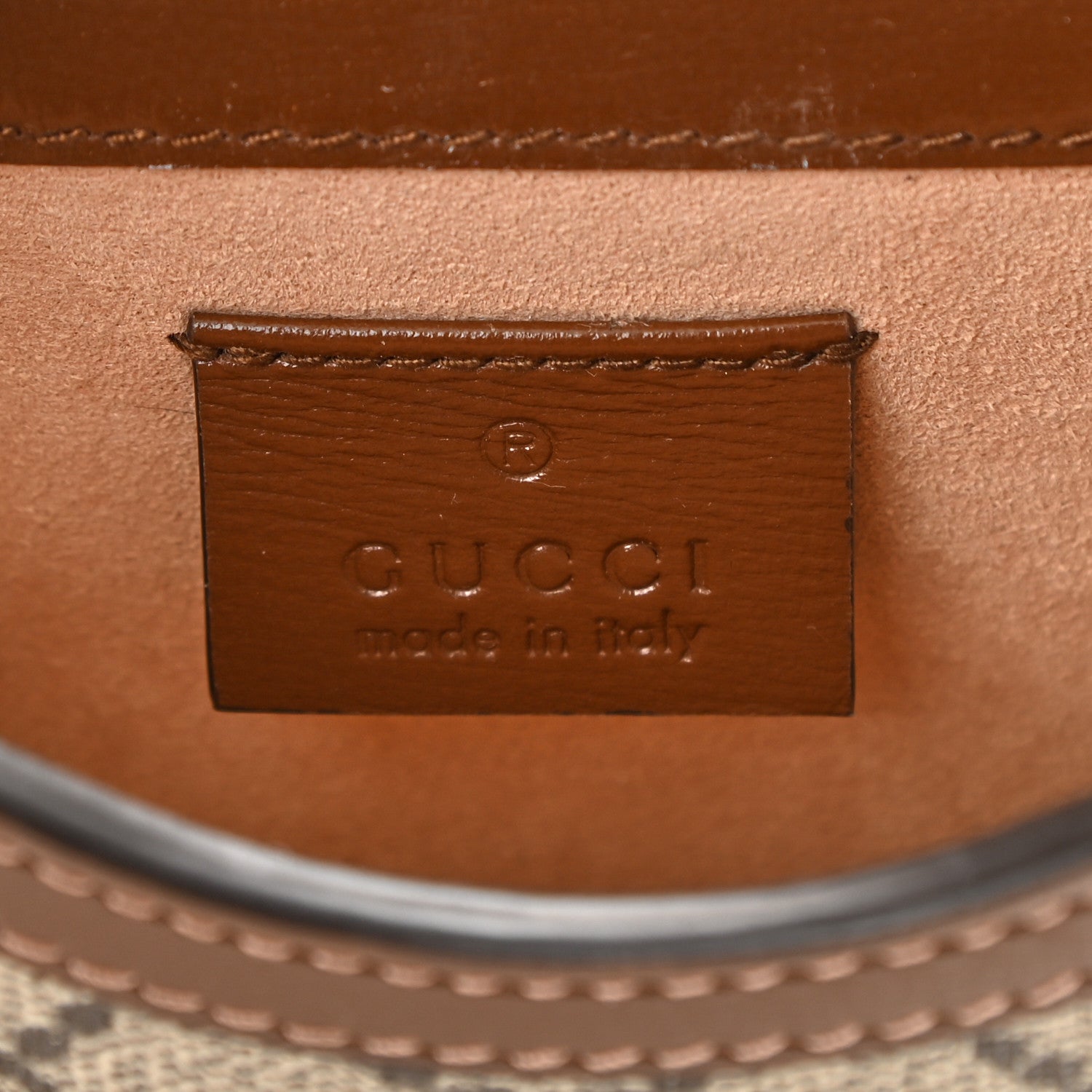 Gucci GG Supreme Monogram Mini Horsebit 1955 Crossbody Bag Beige Brown Sugar 6 of 8