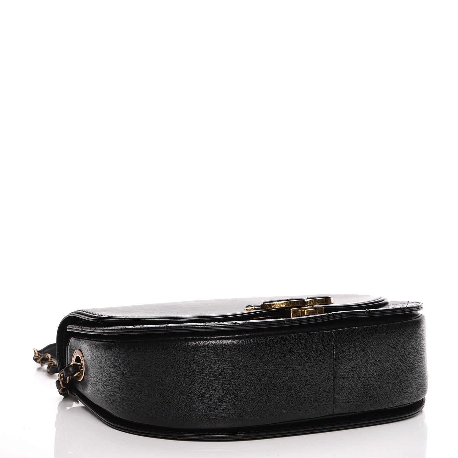 Chanel Shiny Calfskin Goatskin Quilted Medium Coco Curve Messenger Flap Black 5 of 8