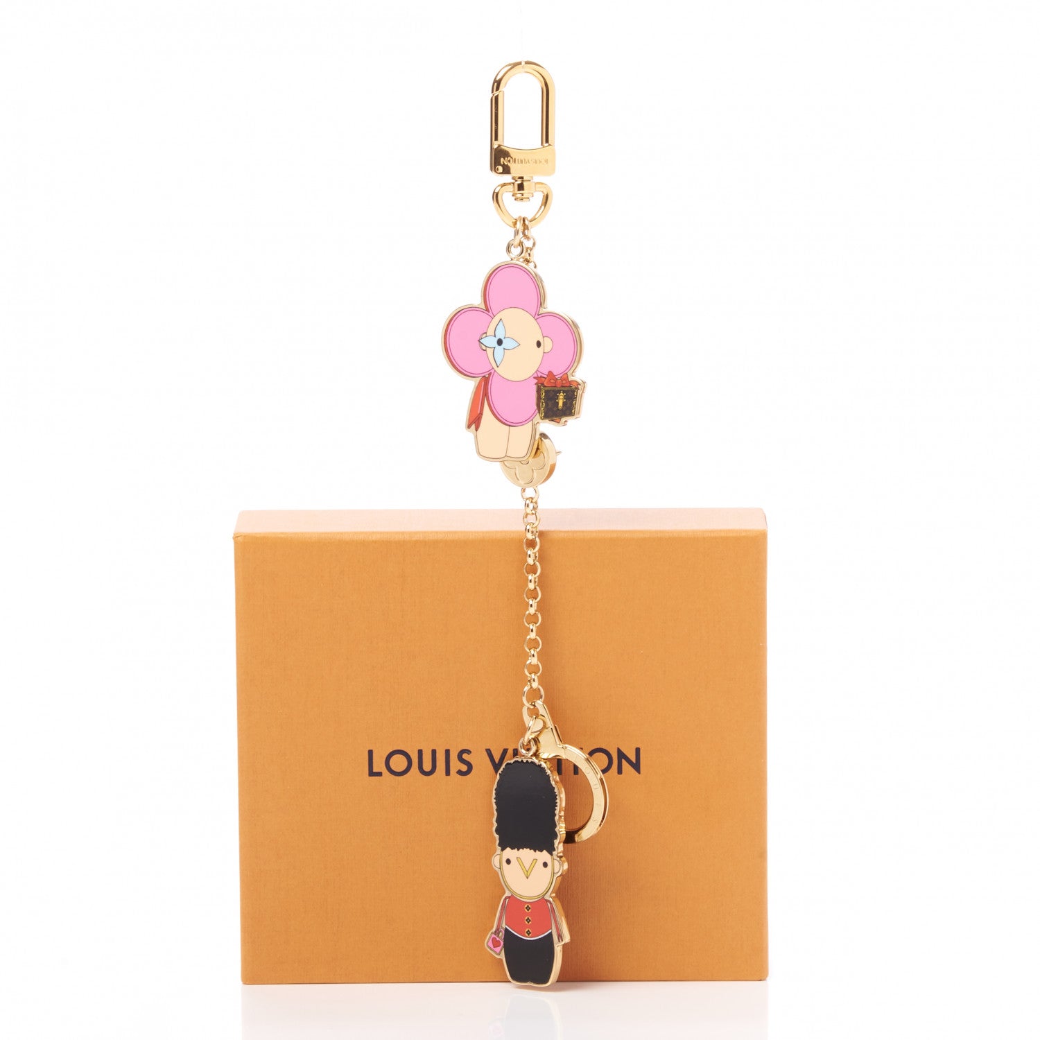 Louis Vuitton Monogram Gaston & Vivienne Best Friend Bag Charm Key Holder Gold 7 of 7