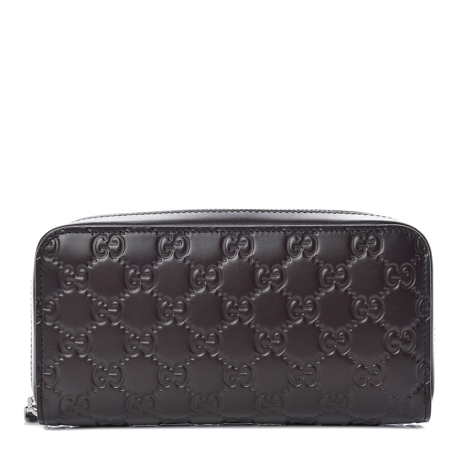 Gucci Guccissima Large Zip Around Wallet Chocolate 1 of 8