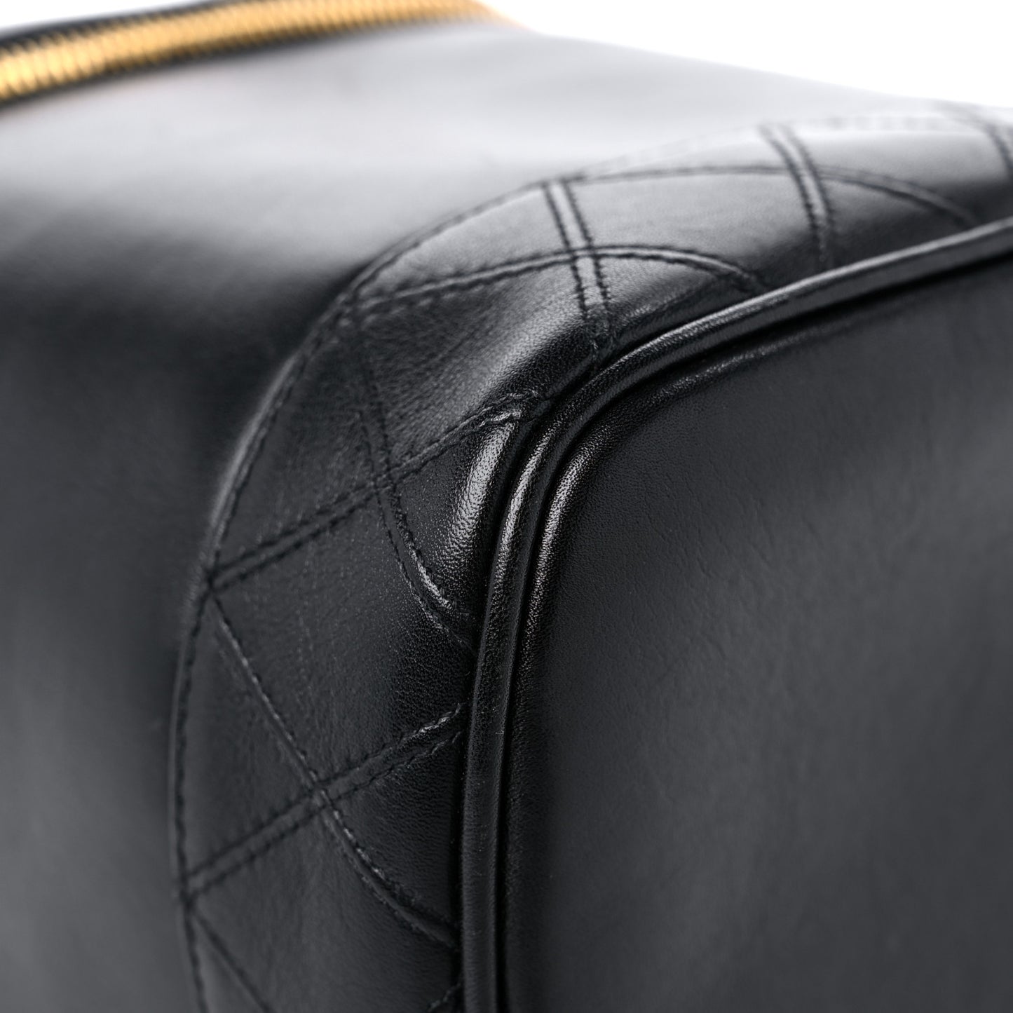 Lambskin Vanity Cosmetic Case Black