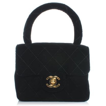 Chanel Velvet Micro Mini Kelly Flap Bag Black 1 of 9