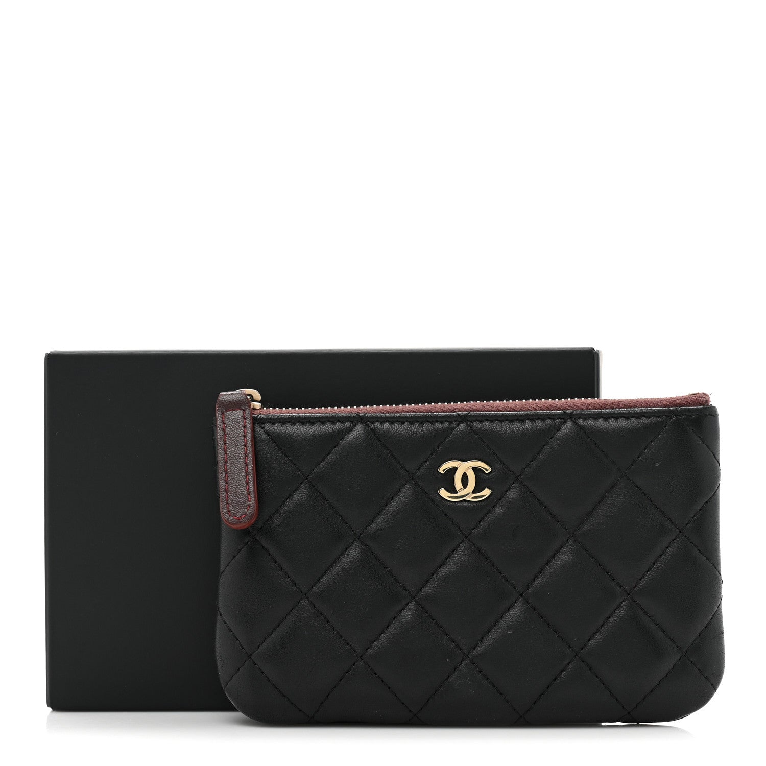 Chanel Lambskin Quilted Small Cosmetic Case Black 10 of 10