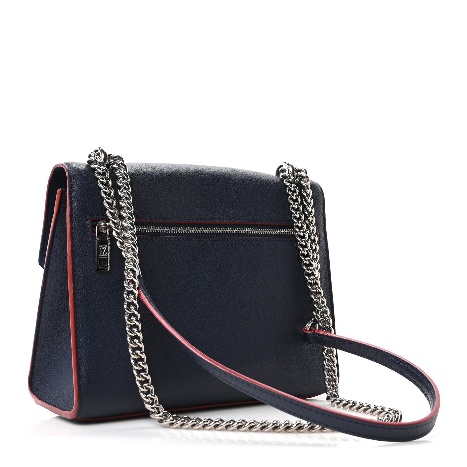 Louis Vuitton Soft Calfskin My Lockme Chain Bag BB Marine Rouge 3 of 9