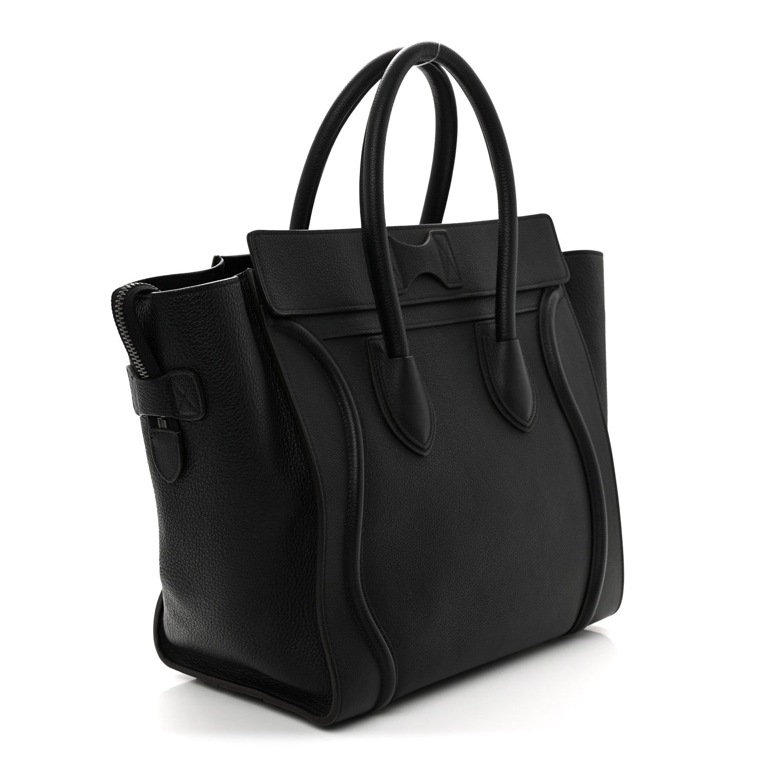 Celine Drummed Calfskin Mini Luggage Black 3 of 9