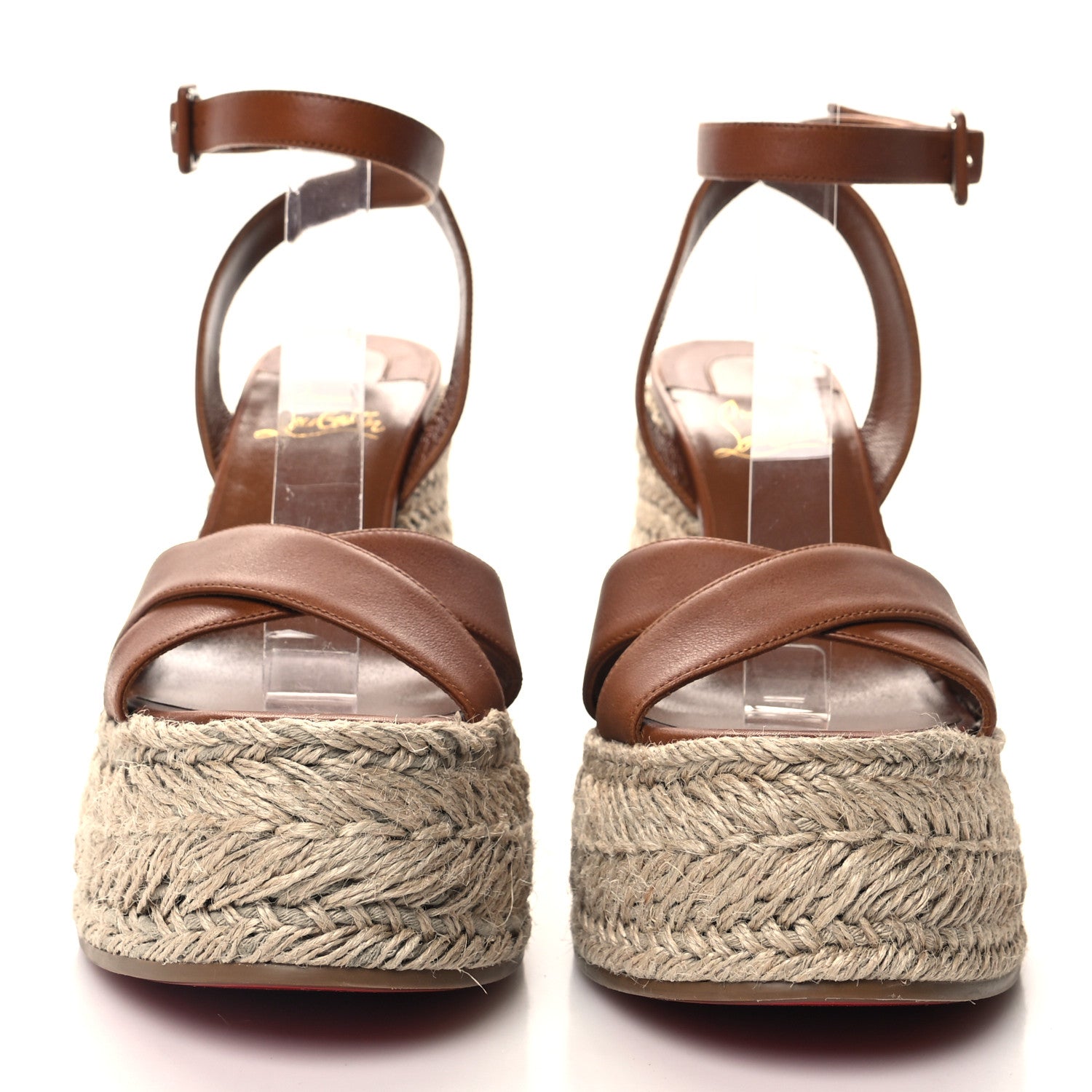 Christian Louboutin Goatskin Super Mariza 130 Espadrille Sandals 38 Black 2 of 7