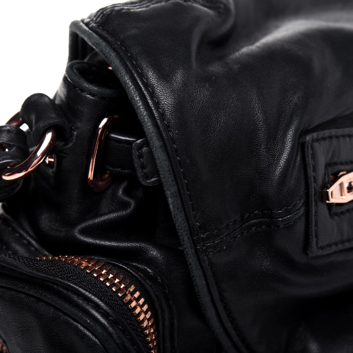 Lambskin Mini Marti Backpack Washed Black Rose Gold Hardware