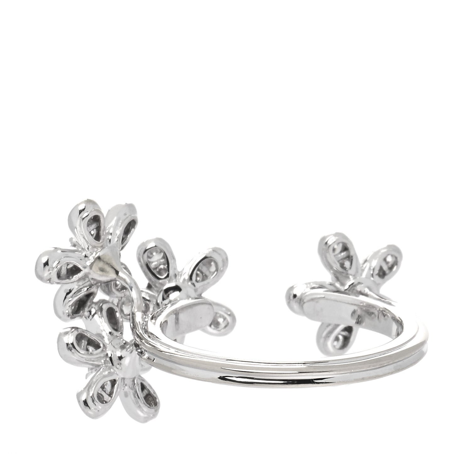 18K White Gold Diamond Socrate Between The Finger Ring 54 6.75