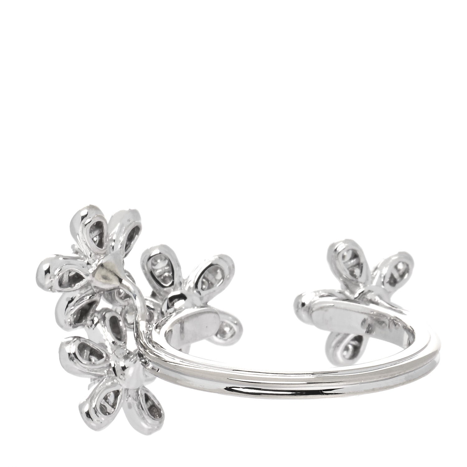 Van Cleef & Arpels 18K White Gold Diamond Socrate Between The Finger Ring 54 6.75 3 of 4