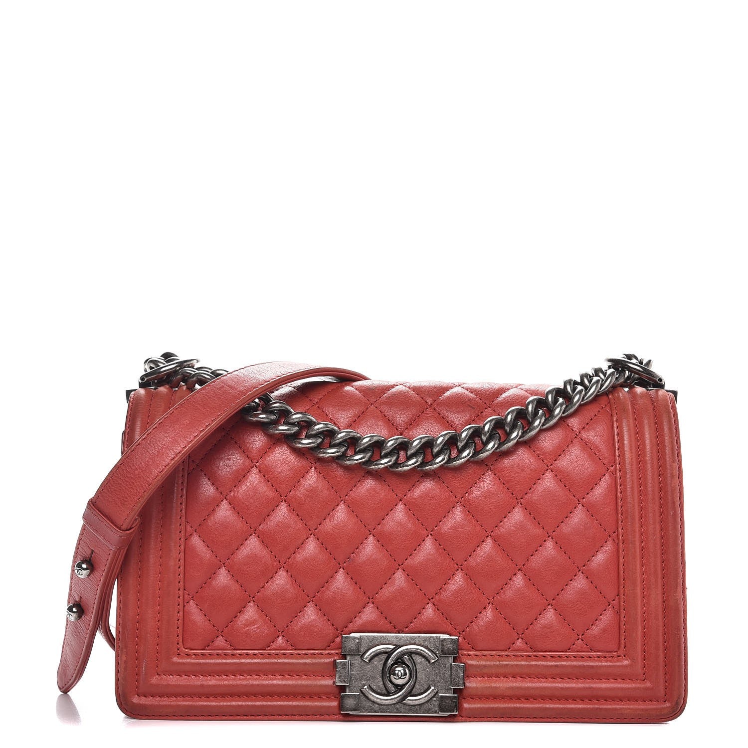 Chanel Calfskin Quilted Medium Boy Flap Red 1 of 19