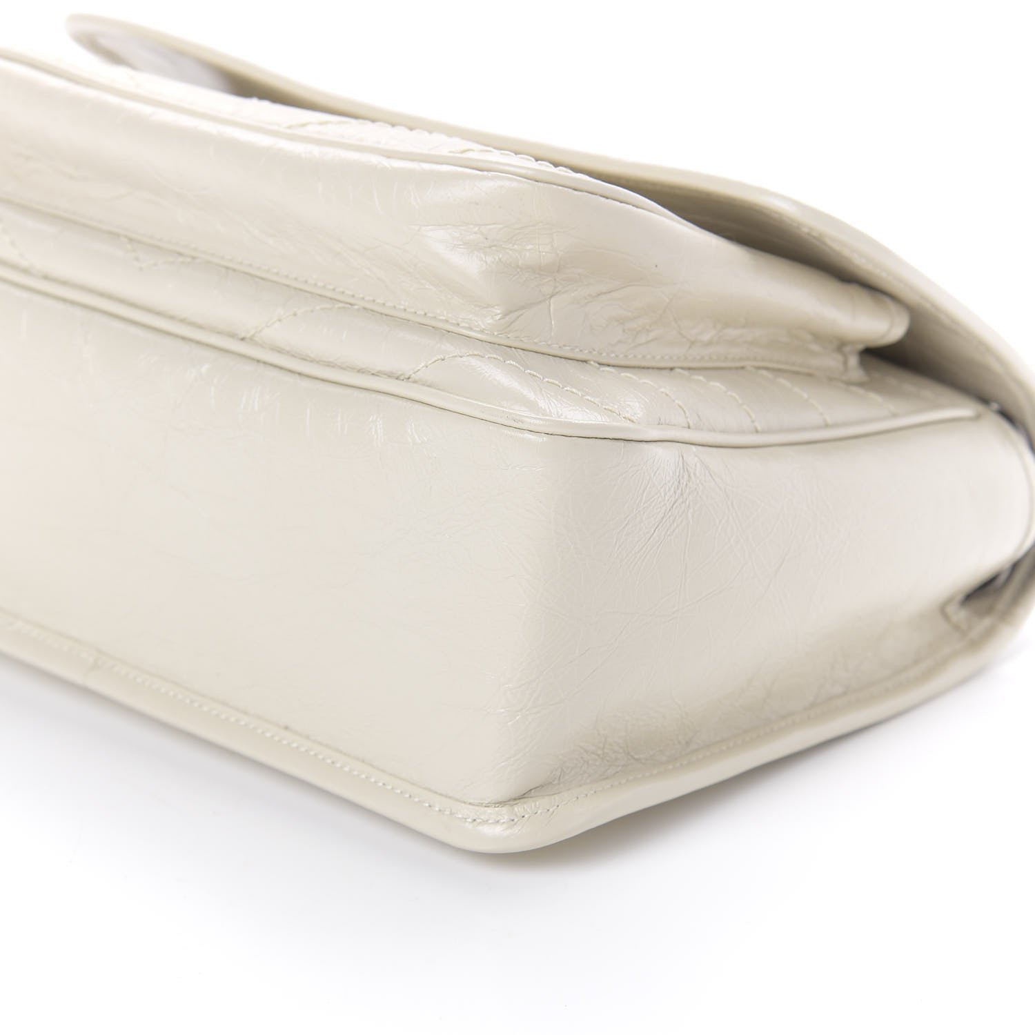 Saint Laurent Crinkled Calfskin Matelasse Monogram Medium Niki Chain Satchel Ivory 7 of 9