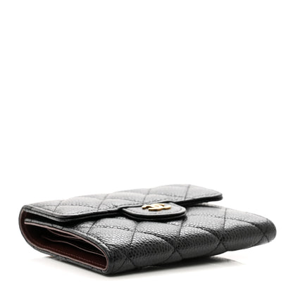 Chanel Caviar Quilted Compact Flap Wallet Black 4 of 9
