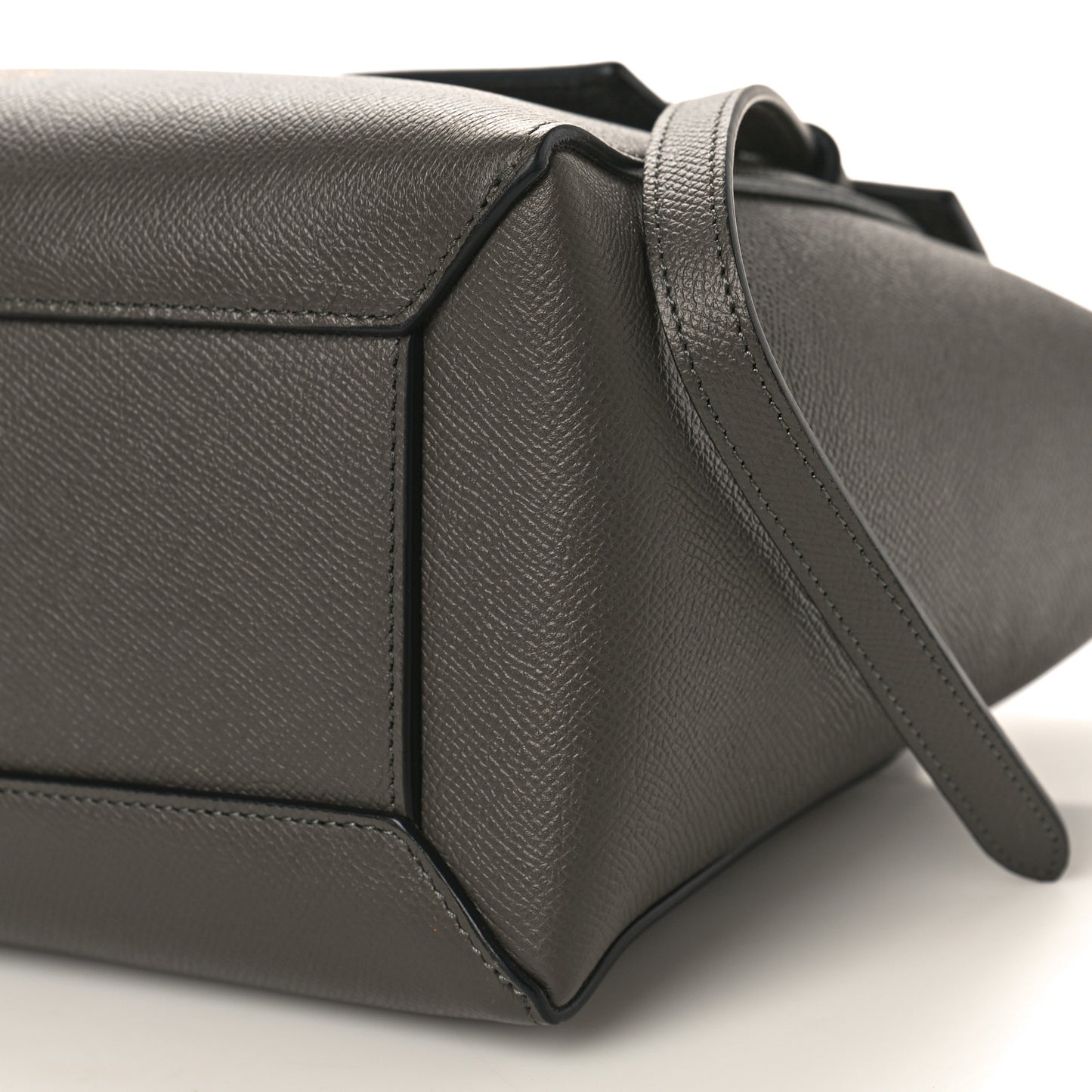 Grained Calfskin Micro Belt Bag Grey