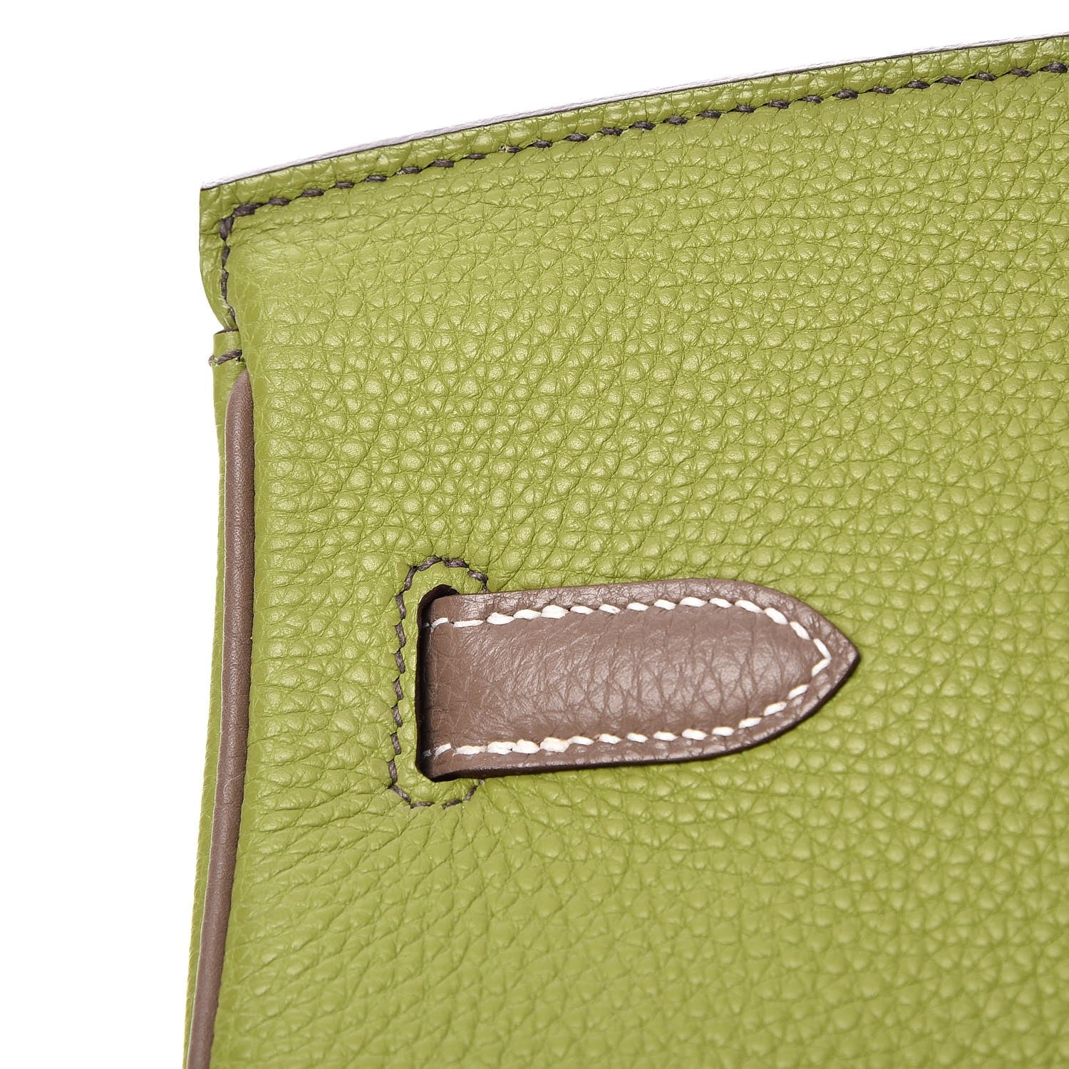 Hermes Togo Bi Color Horseshoe Birkin 35 Vert Anis Etoupe 31 of 35