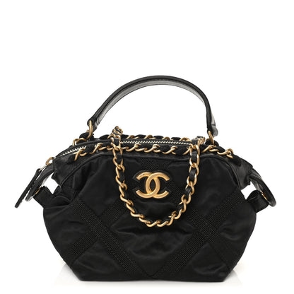 Chanel Nylon Grosgrain Quilted Lifestyle Clutch with Chain Black 1 of 11