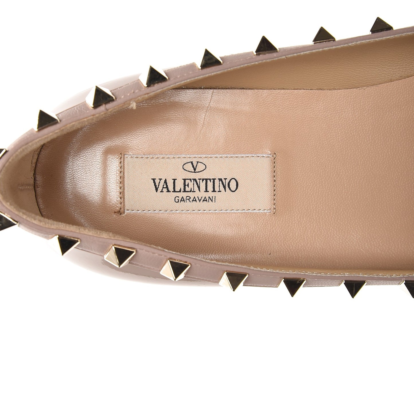 Patent Rockstud Ballerina Flats 40 Poudre