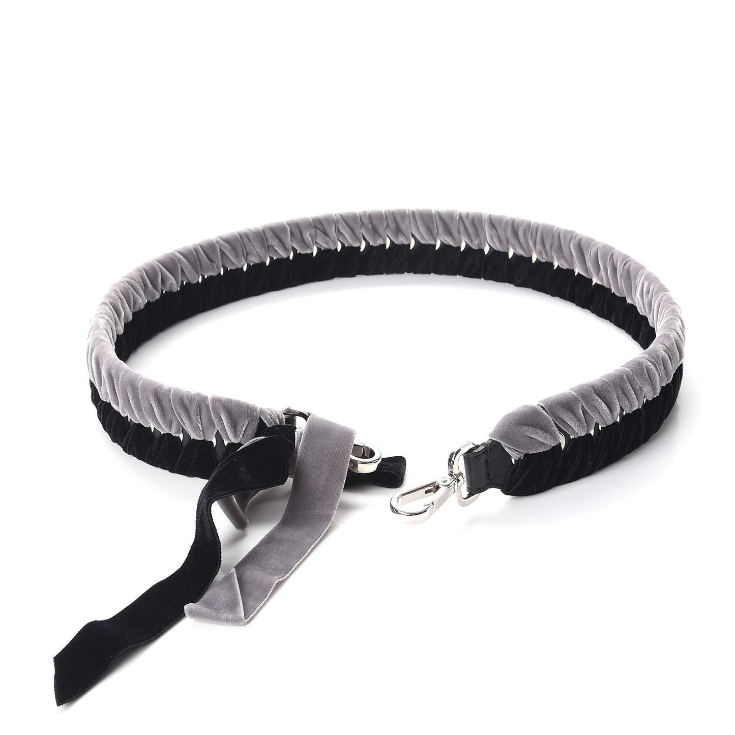 Velvet Lace Up Strap You Grey Black