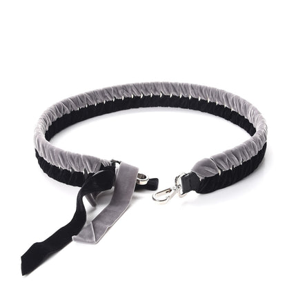 Fendi Velvet Lace Up Strap You Grey Black 3 of 5