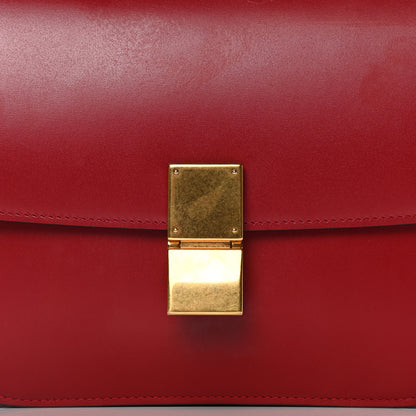 Celine Box Calfskin Medium Classic Box Flap Bag Red 8 of 11