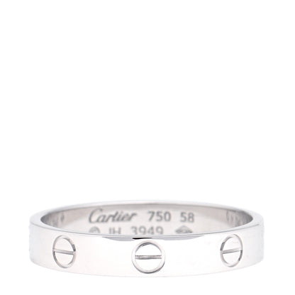 Cartier 18K White Gold 3.5mm LOVE Wedding Band Ring 58 8.25 1 of 11