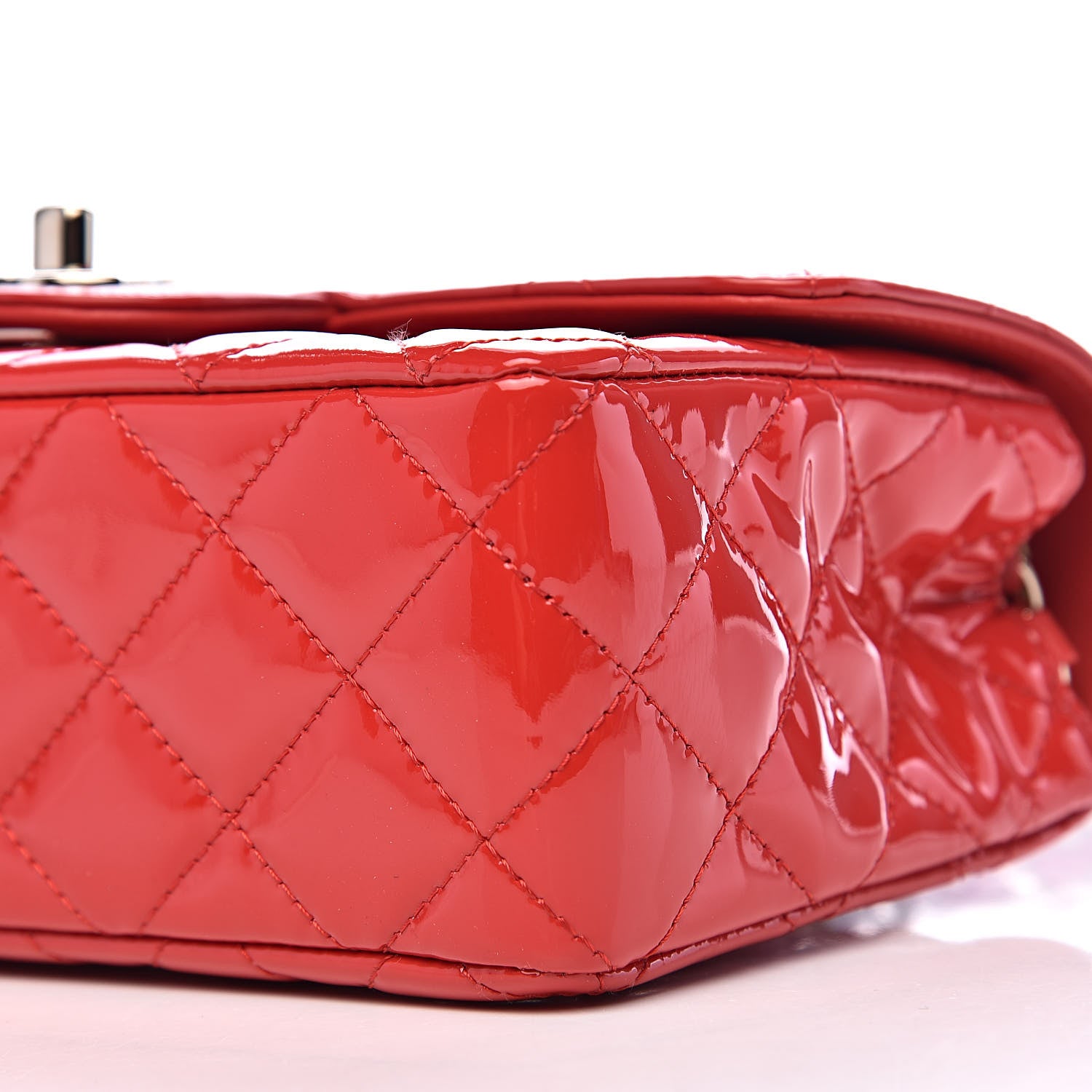Chanel Patent Calfskin Quilted Mini Rectangular Flap Red 9 of 11