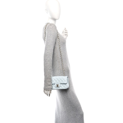 Chanel Lambskin Quilted Mini Rectangular Flap Light Blue 2 of 12