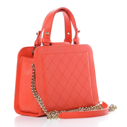 Chanel Grained Calfskin Stitched Small Label Click Shopper Tote Red 3 of 13