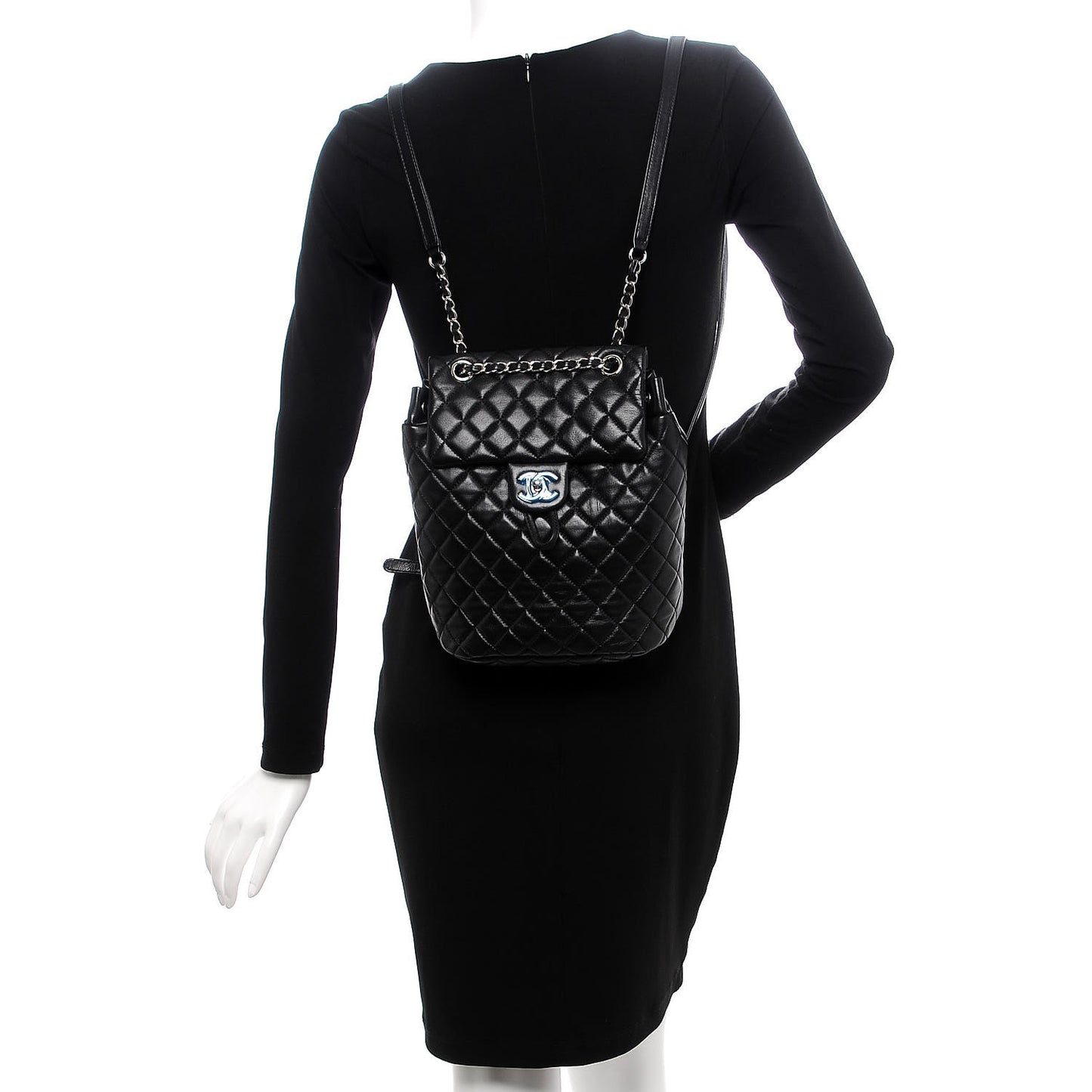 Lambskin Quilted Small Urban Spirit Backpack Black