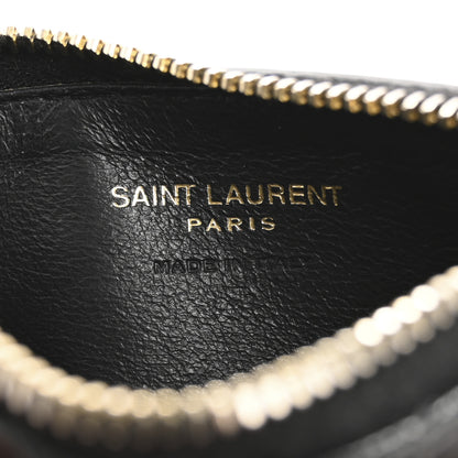 Saint Laurent Monogram Grain de Poudre 5 Fragments Zip Pouch Card Holder Black 6 of 16