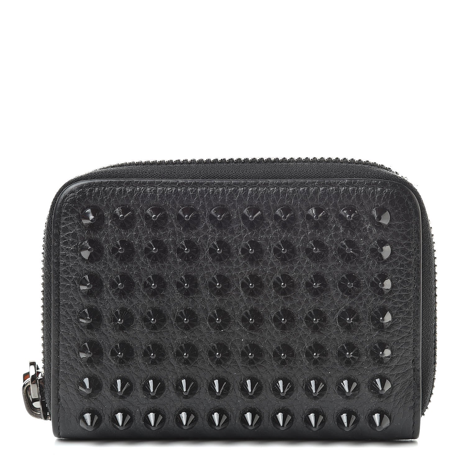 Christian Louboutin Calfskin Studded Panettone Coin Purse Black 1 of 9