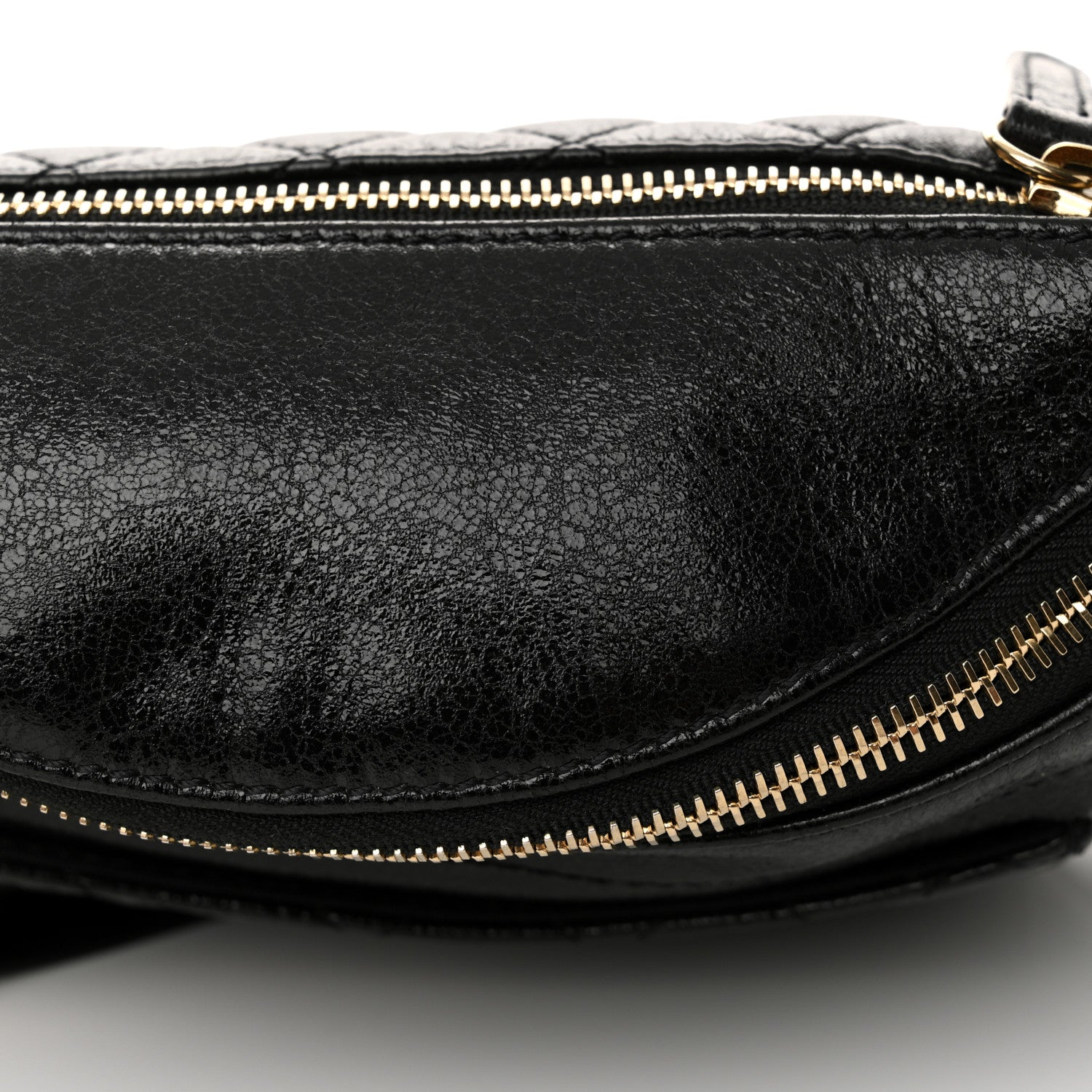 Chanel Crumpled Glazed Lambskin Quilted Waist Bag Fanny Pack Black 10 of 10