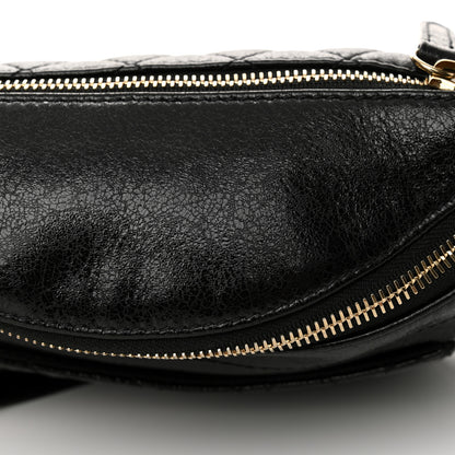 Chanel Crumpled Glazed Lambskin Quilted Waist Bag Fanny Pack Black 10 of 10