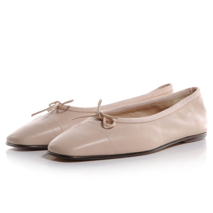 Chanel Lambskin CC Bow Flats Beige 37.5 3 of 6
