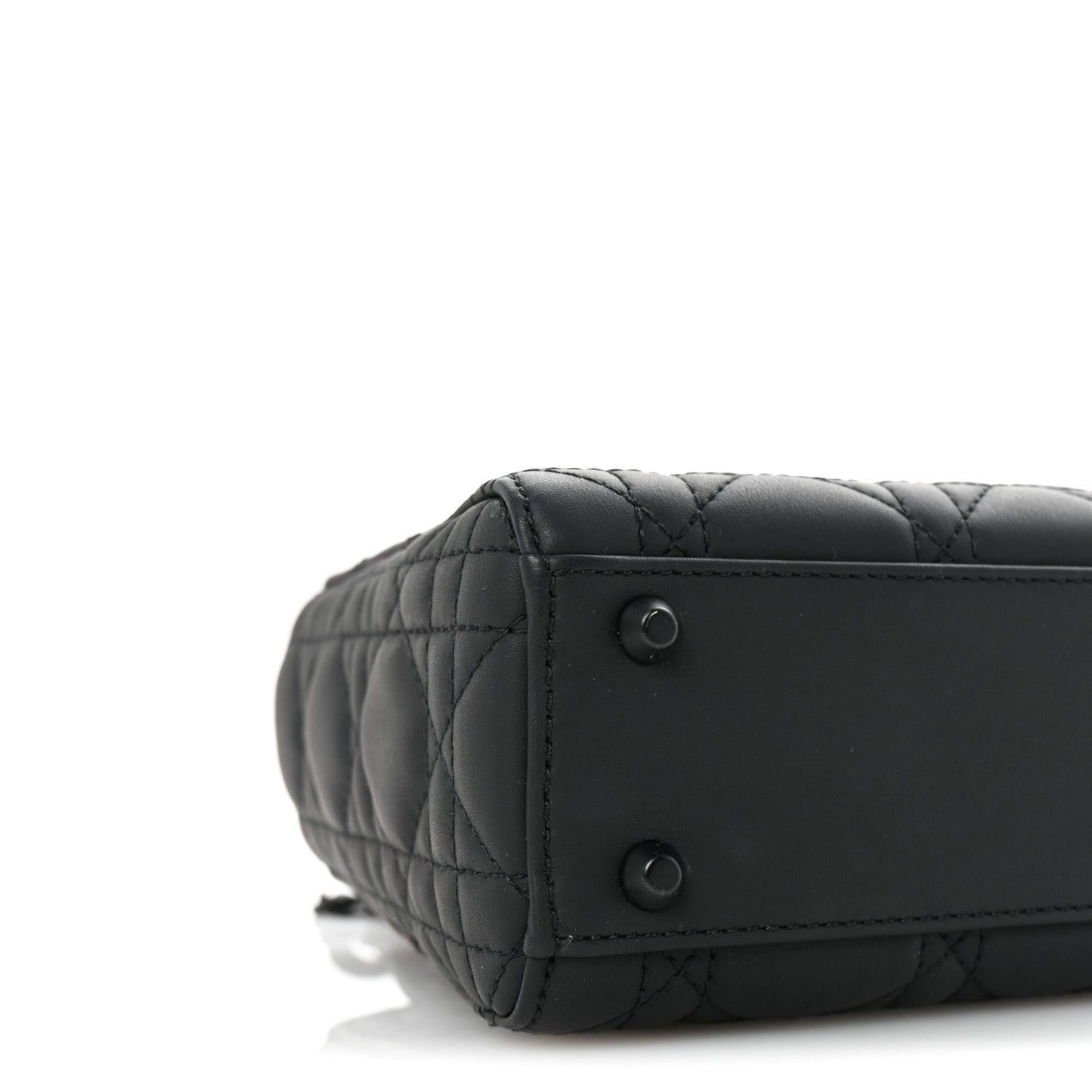 Ultra Matte Calfskin Cannage Mini Lady Dior Black