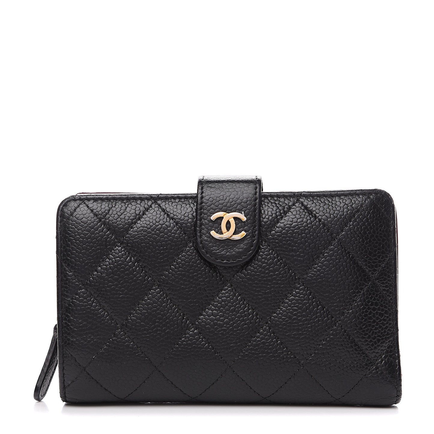 Caviar Quilted CC French Wallet Black