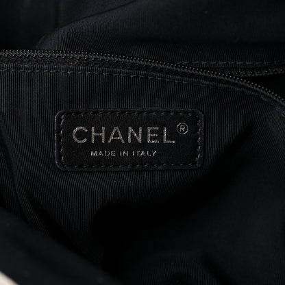 Chanel Glazed Calfskin Quilted Large Chain Me Hobo Dark White 6 of 21