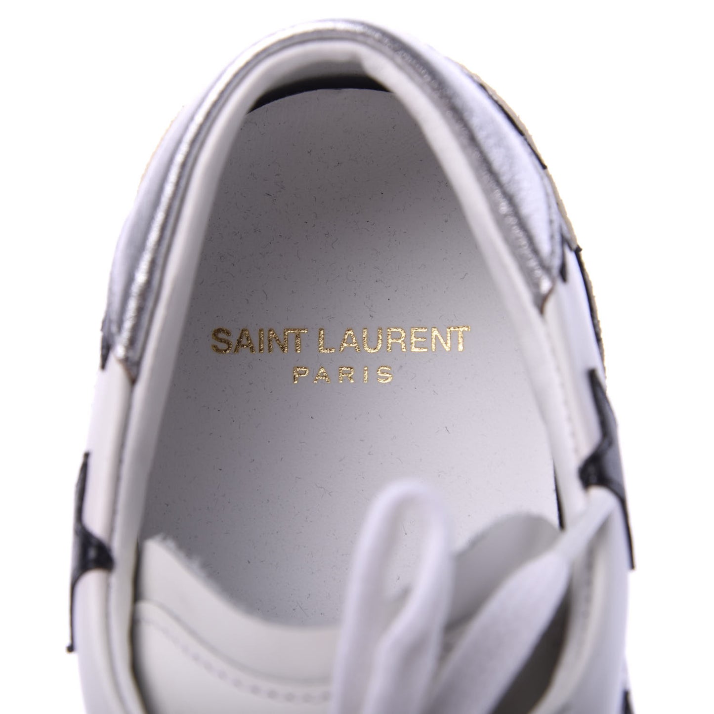Calfskin Star Court Sneakers 39 White Black
